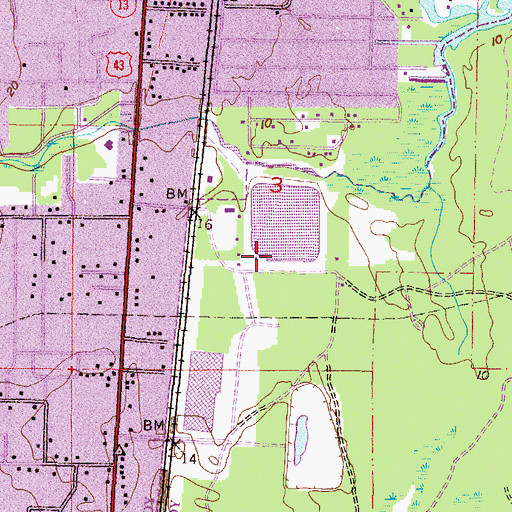 Topographic Map of Mobile Area Water and Sanitary Sewer System Butler Pumping Station, AL