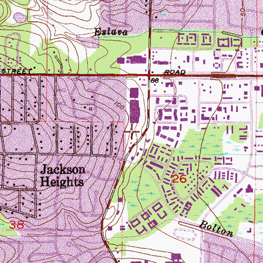 Topographic Map of Azalea South Shopping Center, AL