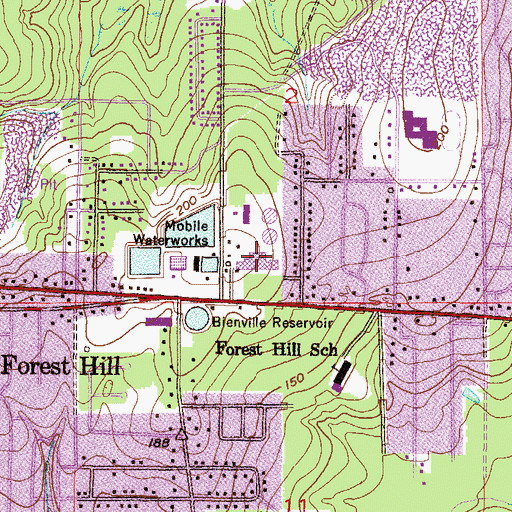 Topographic Map of Mannings Marketplace, AL