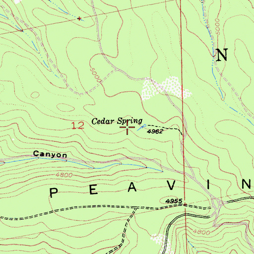 Topographic Map of Cedar Spring, CA