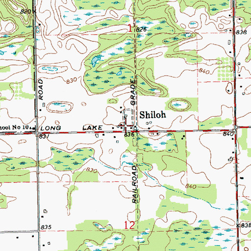 Topographic Map of Shiloh Community Church, MI