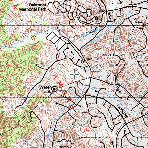 Topographic Map of Reliez Valley Census Designated Place, CA