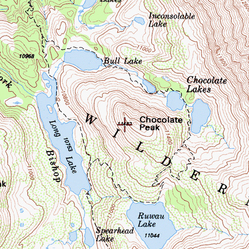 Topographic Map of Chocolate Peak, CA