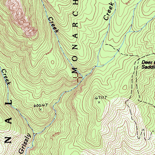 Topographic Map of Choke Creek, CA