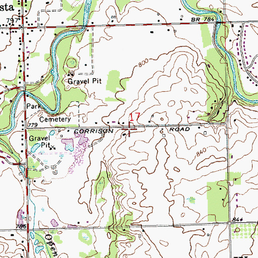 Topographic Map of Wacousta Census Designated Place, MI