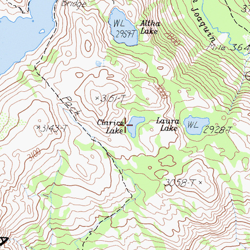 Topographic Map of Clarice Lake, CA