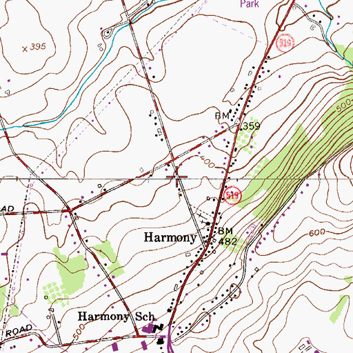 Topographic Map of Harmony Census Designated Place, NJ