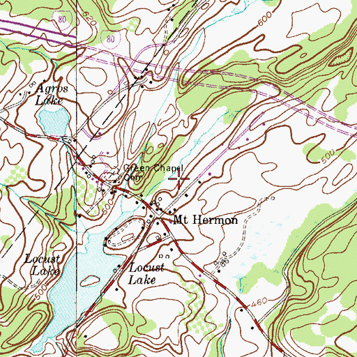 Topographic Map of Mount Hermon Census Designated Place, NJ