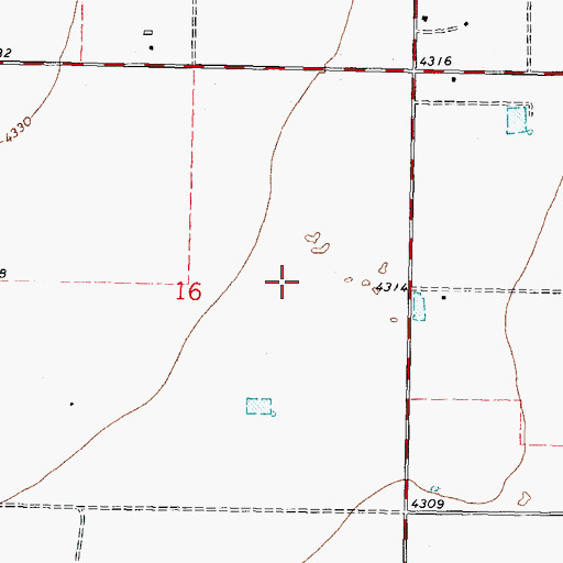 Topographic Map of Pulpotio Bareas Census Designated Place, NM