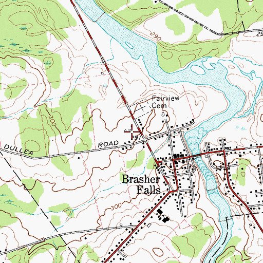 Topographic Map of Brasher Falls Census Designated Place, NY