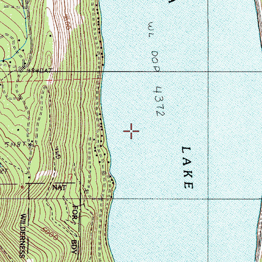 Topographic Map of Wallowa Lake Census Designated Place, OR