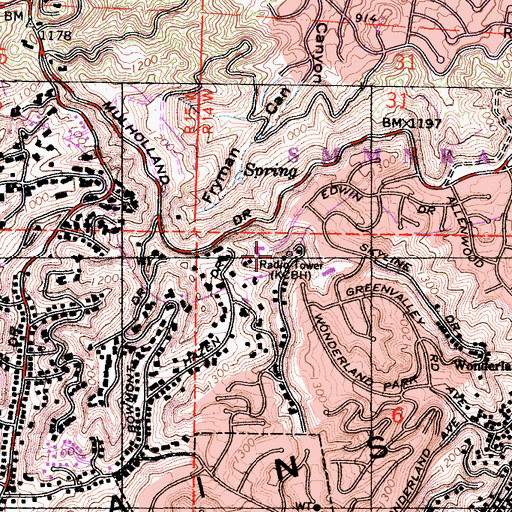 Topographic Map of Briarcrest Peak, CA