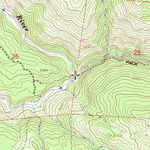 Topographic Map of Cold Creek, CA