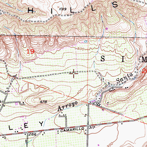 Topographic Map of Santa Rosa Valley Census Designated Place, CA