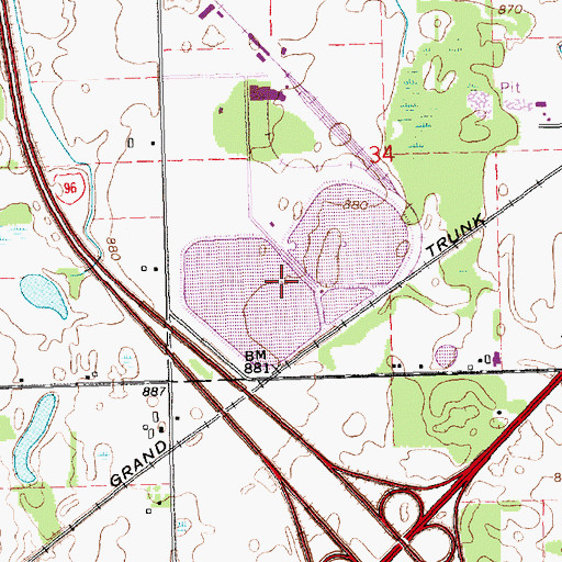 Topographic Map of Lake Delta, MI