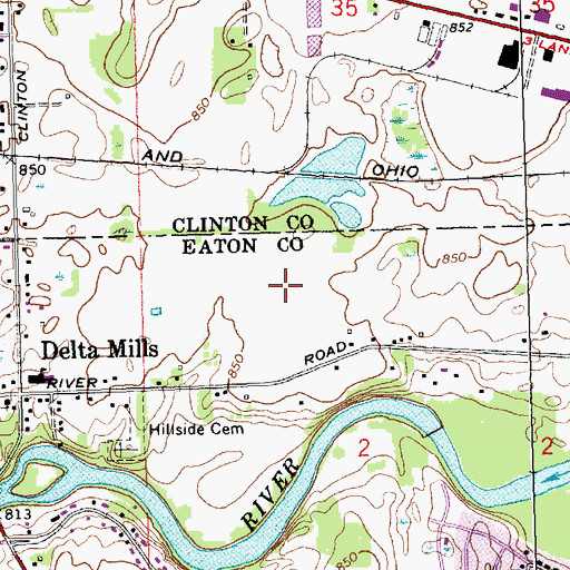 Topographic Map of Hawk Meadows Park, MI