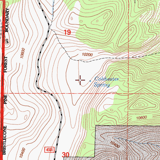 Topographic Map of Coldwater Spring, CA