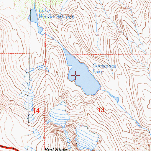 Topographic Map of Constance Lake, CA