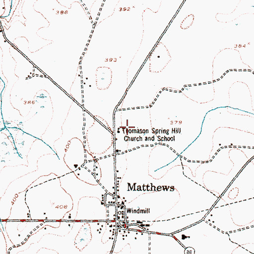 Topographic Map of Matthews Census Designated Place, GA