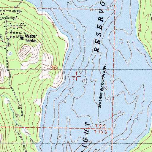 Topographic Map of Courtright Reservoir, CA