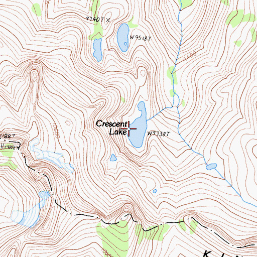 Topographic Map of Crescent Lake, CA