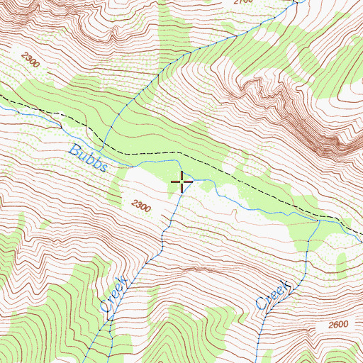 Topographic Map of Cross Creek, CA