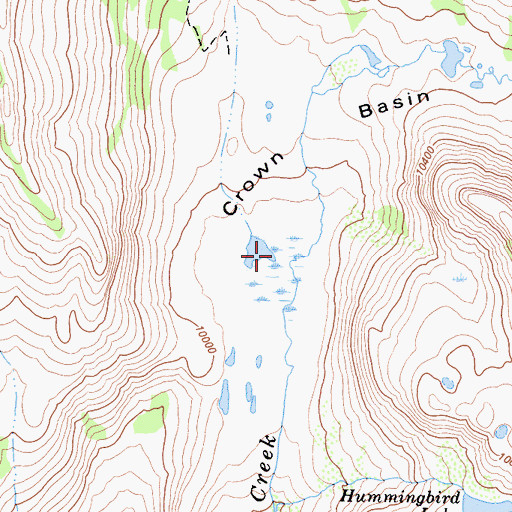 Topographic Map of Crown Basin, CA