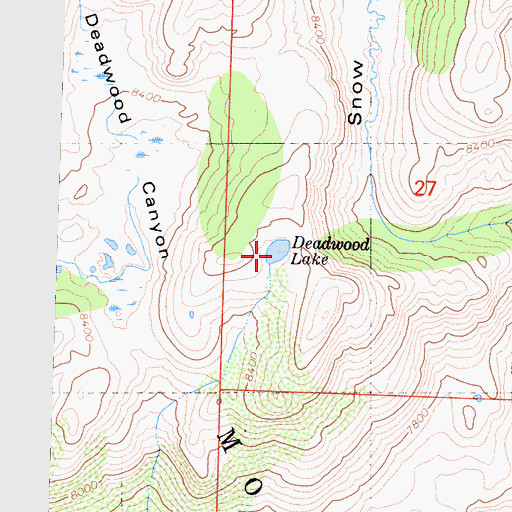Topographic Map of Deadwood Lake, CA