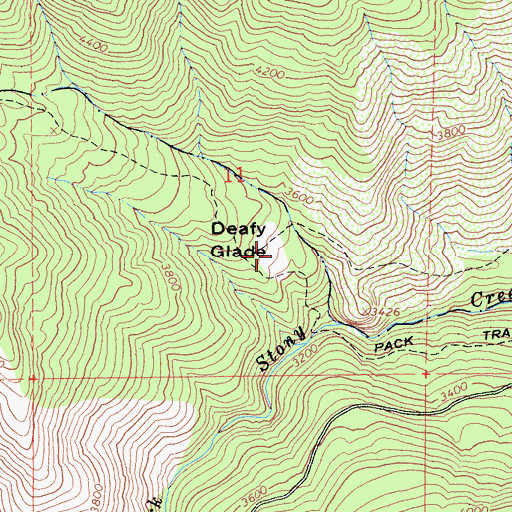 Topographic Map of Deafy Glade, CA
