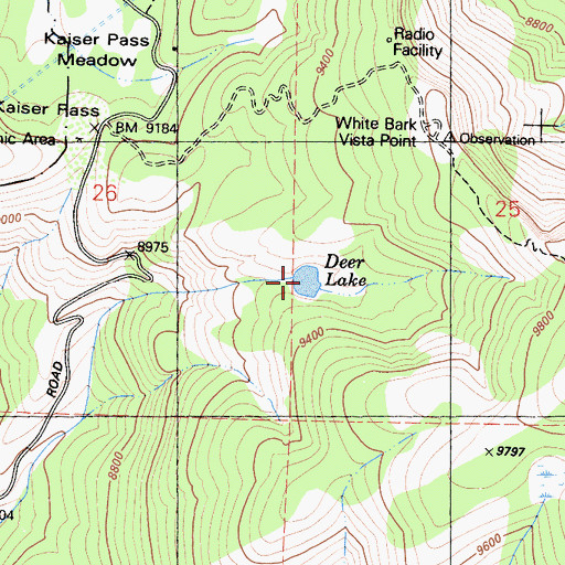 Topographic Map of Deer Lake, CA