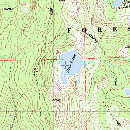 Topographic Map of Deer Lake, CA