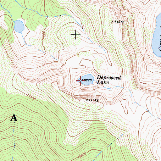 Topographic Map of Depressed Lake, CA