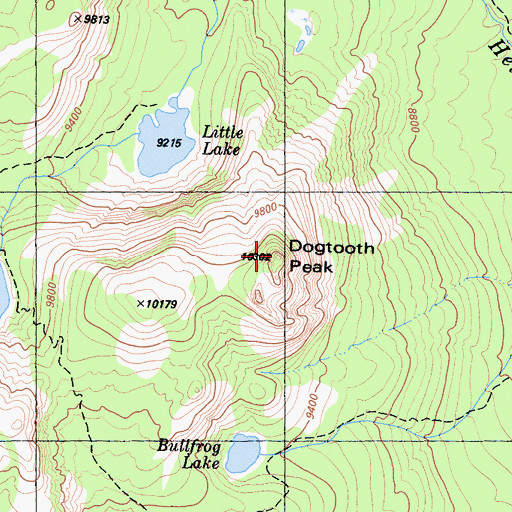 Topographic Map of Dogtooth Peak, CA