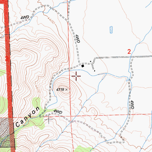 Topographic Map of Downing Canyon, CA