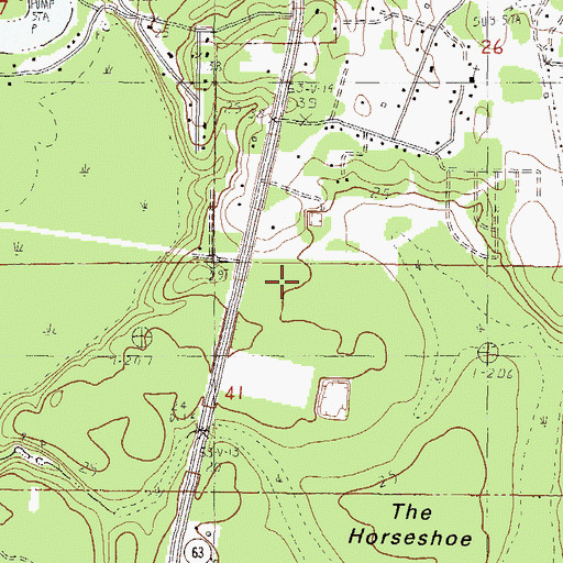 Topographic Map of Three Rivers Assembly of God Church, MS