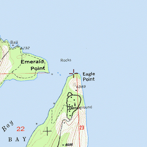Topographic Map of Eagle Point, CA