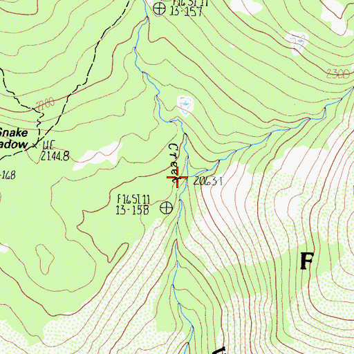 Topographic Map of East Fork Cargyle Creek, CA