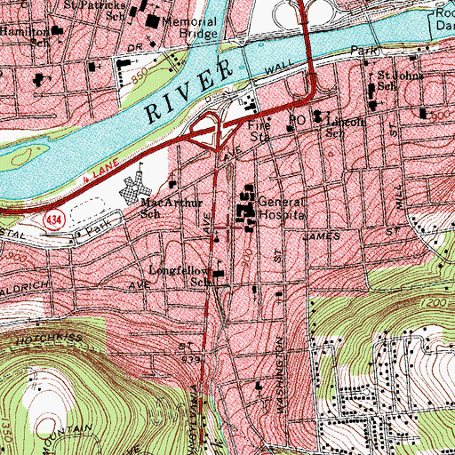 Topographic Map of Susquehanna School, NY