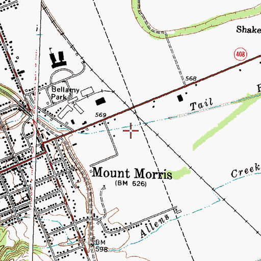Topographic Map of Mount Morris Village Wastewater Treatment Plant, NY