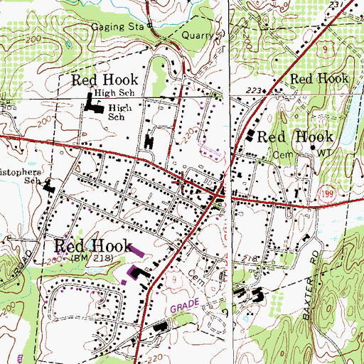 Topographic Map of Rowe United Methodist Church, NY