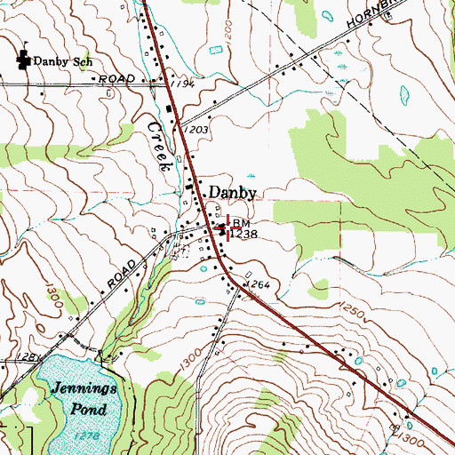 Topographic Map of Danby Federated Church, NY