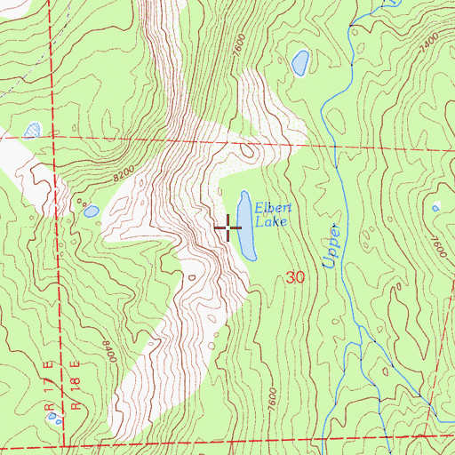 Topographic Map of Elbert Lake, CA