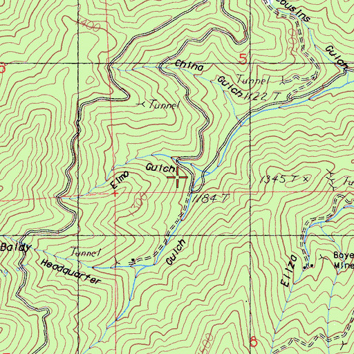 Topographic Map of Elmo Gulch, CA