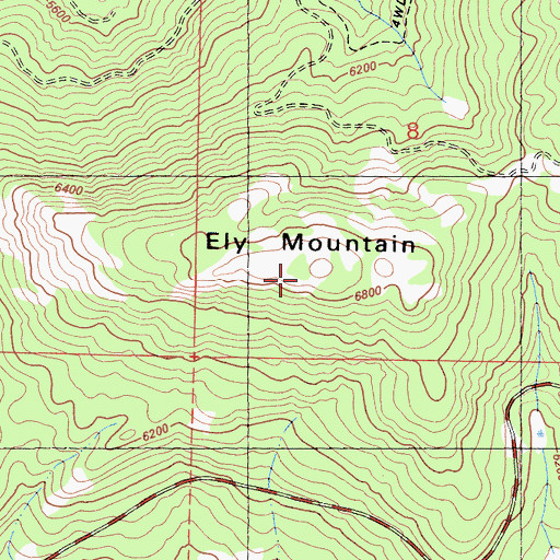 Topographic Map of Ely Mountain, CA