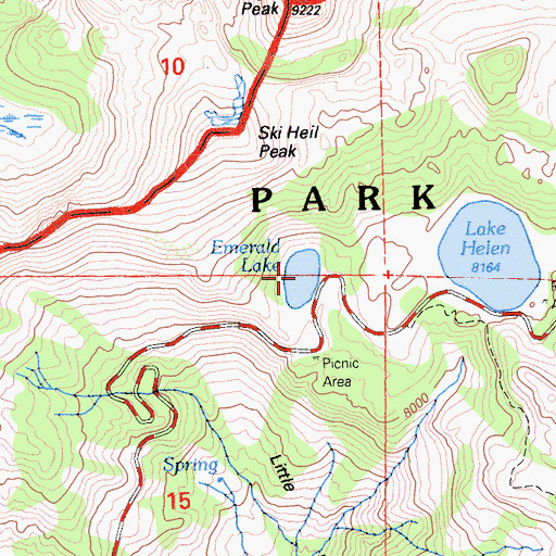 Topographic Map of Emerald Lake, CA