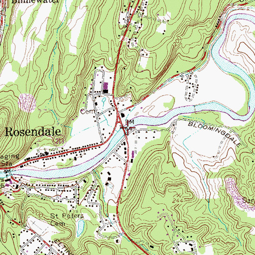 Topographic Map of Rondout Creek Bridge, NY