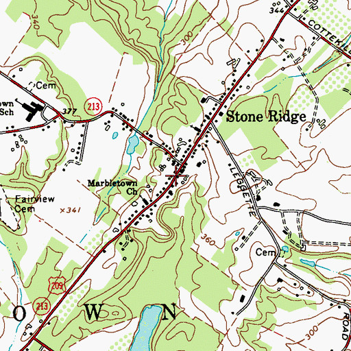 Topographic Map of Stone Ridge Public Library, NY