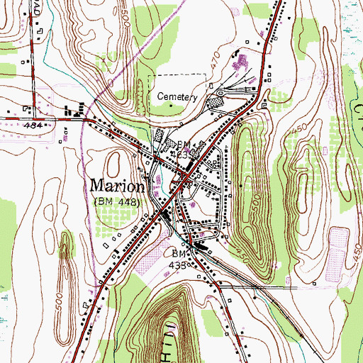 Topographic Map of Marion Post Office, NY