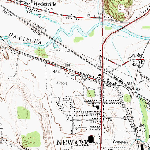 Topographic Map of Newark Manor Nursing Home, NY