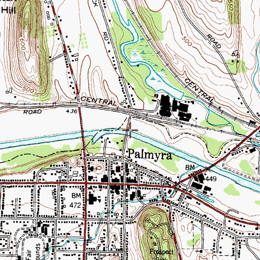 Topographic Map of Division Street Bridge, NY